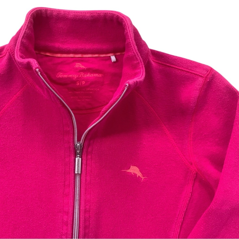Tommy Bahama Aruba Half-Zip Pullover Sweatshirt Pink Dolphin Logo Size Small - Picture 2 of 7